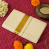 Handloom Kasavu Mundu with Golden Border for Men