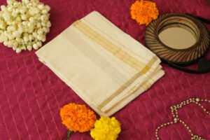 Kids Kerala Kasavu Mundu with Single Golden Border
