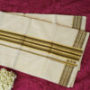 Handloom Saree with Golden & Olive Green Border