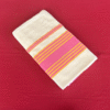 Handloom Kasavu Saree with Pink & Yellow Border