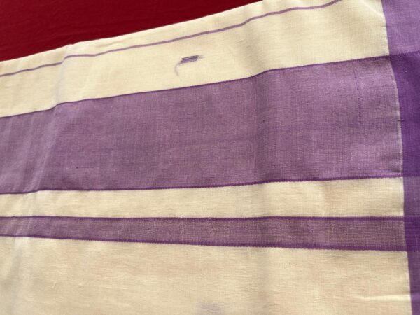 Handloom Kasavu Saree with Purple Border