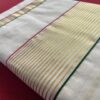 Handloom Saree -Golden Pink and  Green Stripes
