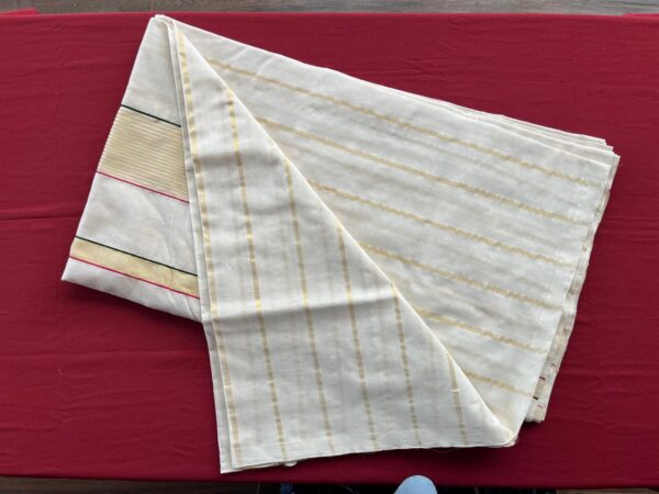 Handloom Saree -Golden Pink and  Green Stripes