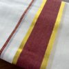 Handloom Kasavu Mundu for Men - Maroon Border