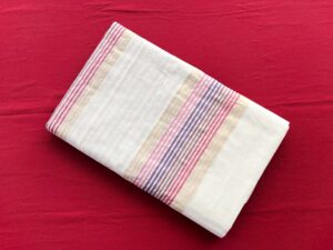 Multi Color Stripe - Handloom Saree with Blouse Piece