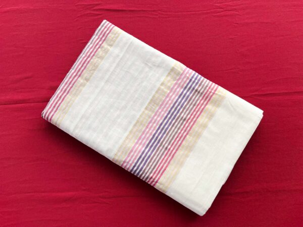 Multi Color Stripe - Handloom Saree with Blouse Piece