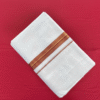 Handloom Kasavu Mundu for Men - Maroon Border